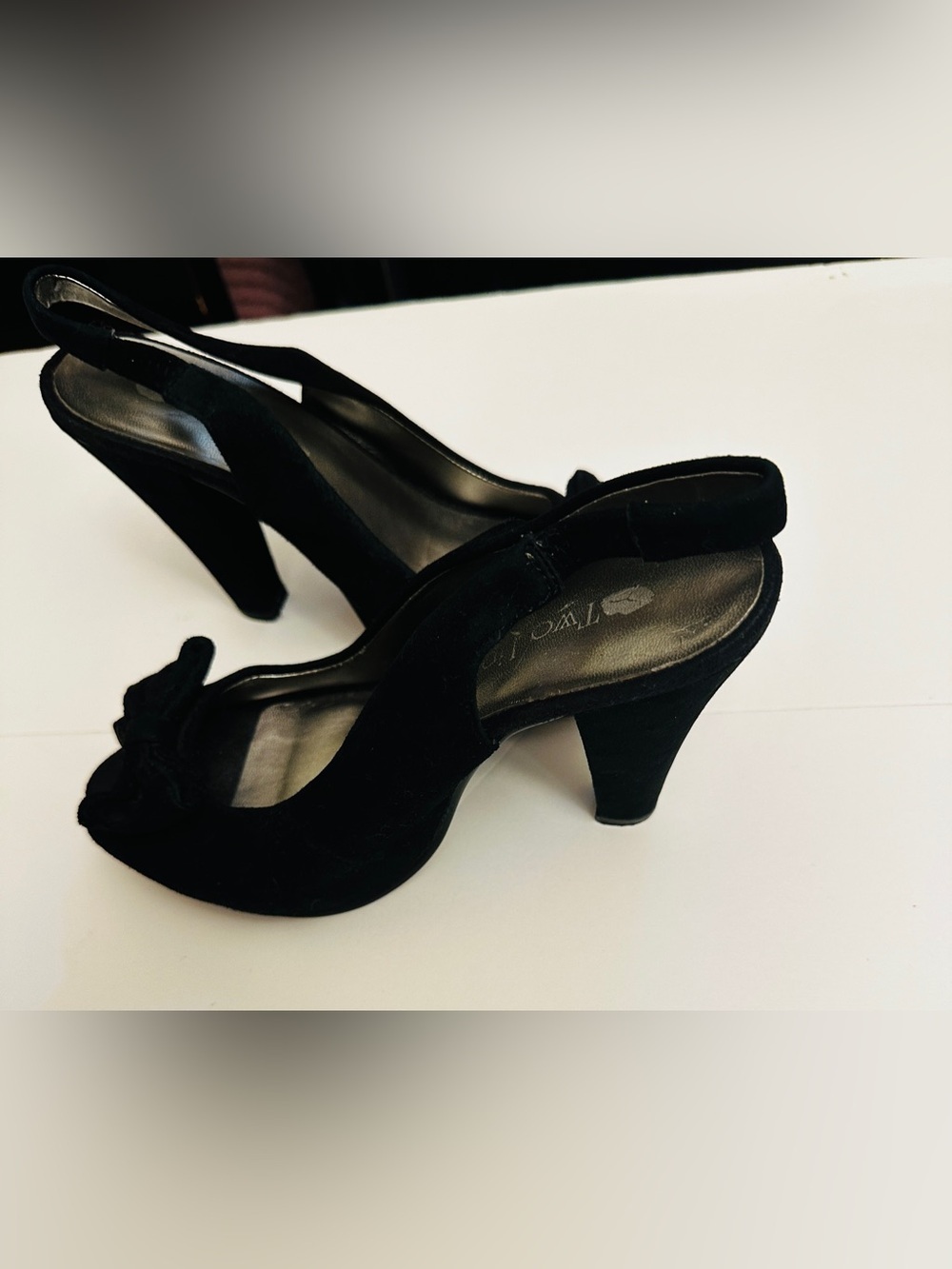 Heels*Platform~Peep Toe Heels with Bow~Black*Two Lips*Sz~6*Vintage*90’s*pin-up* - Picture 2 of 7